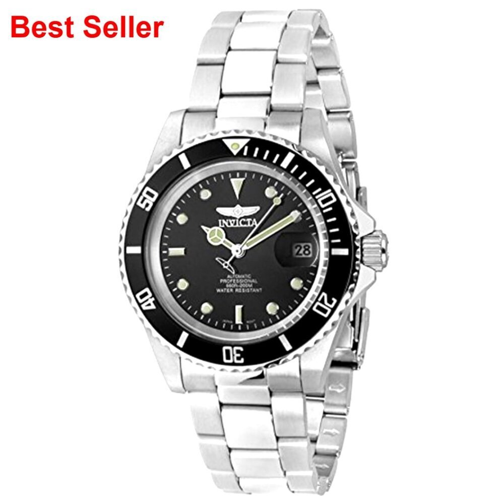 Stainless Steel Automatic Dive Watch with Luminous Hands